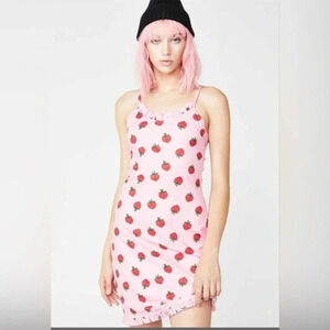 Daisy Street ASOS  Strawberry Print Mini Dress Size 6